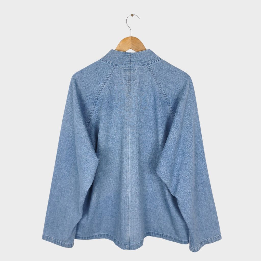 EDWIN Japan Men's Light Blue Denim V-Neck Cardigan Jacket