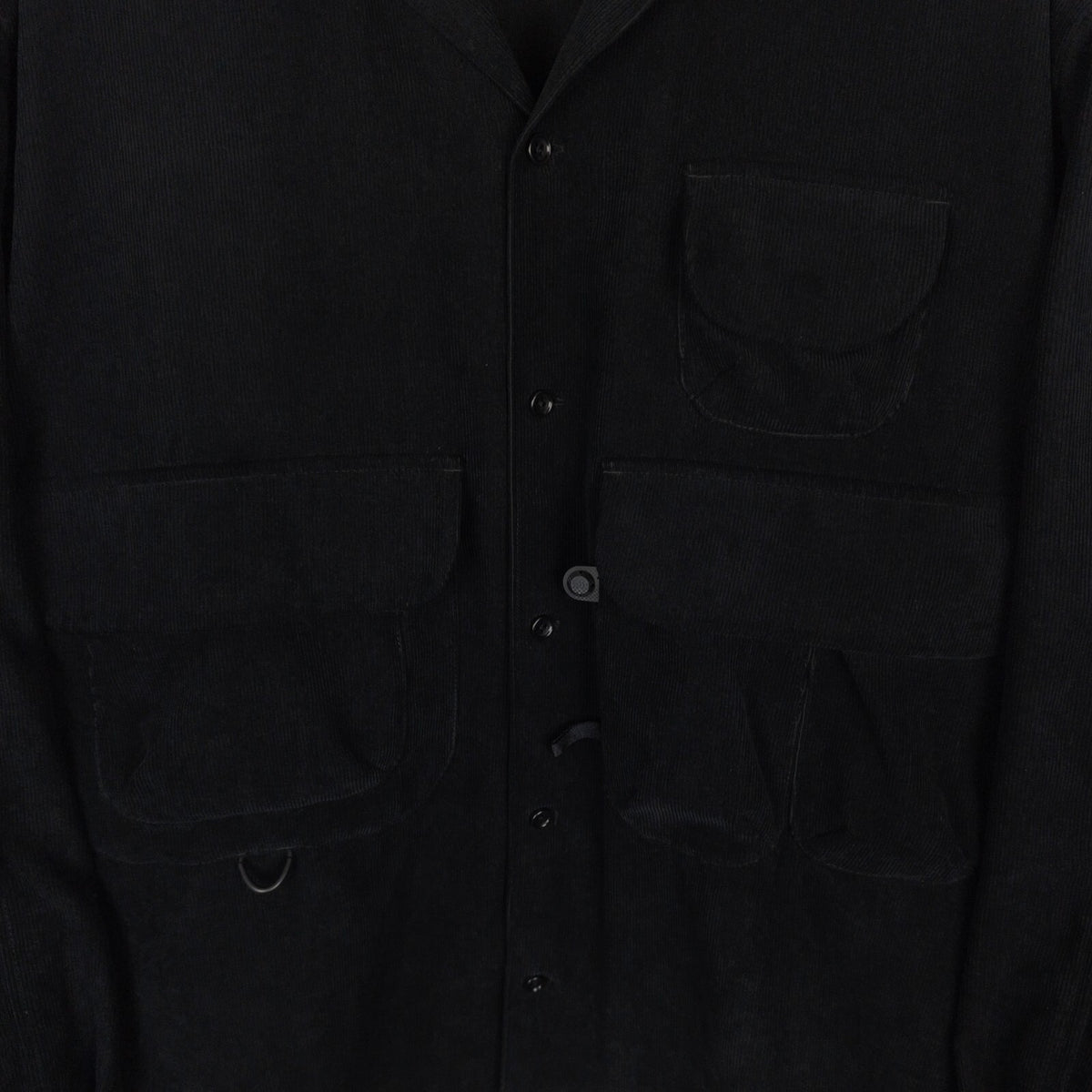 DAIWA PIER39 Men's Black Corduroy Tech Fisherman's Open Collar Overshirt