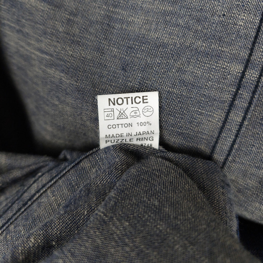 SASSAFRAS Men's Made in Japan Blue Denim Blower Bud Parka Jacket
