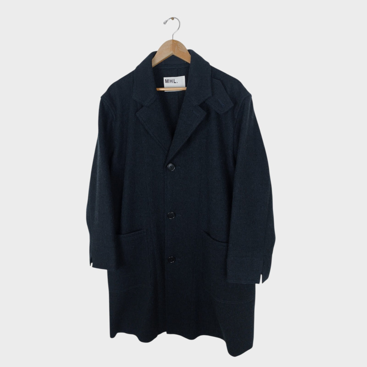 MHL MARGARET HOWELLL Men's Dark Navy Heavyweight 100% Wool Coat