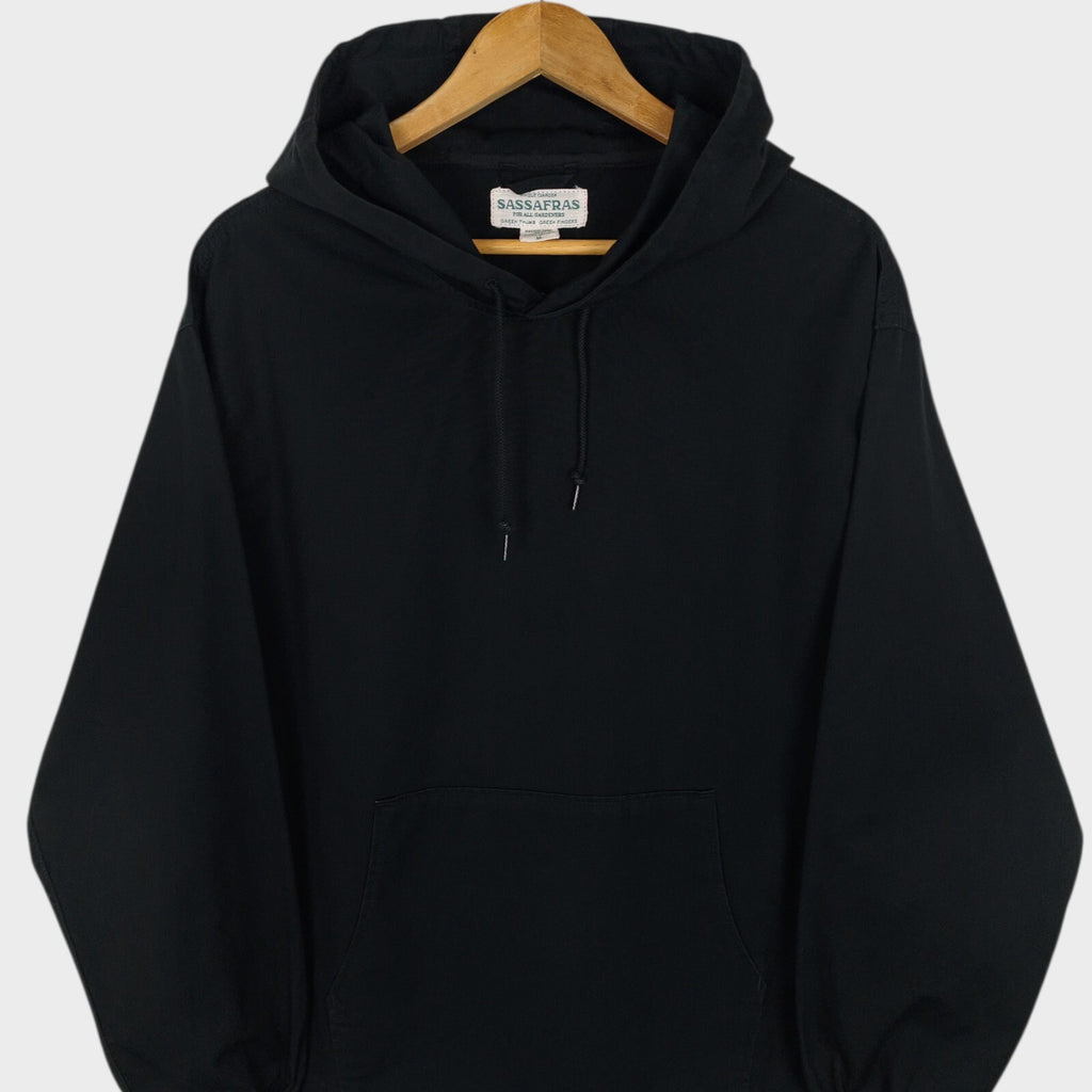 SASSAFRAS Men's Made in Japan Black Cotton Gardener Bud Smock