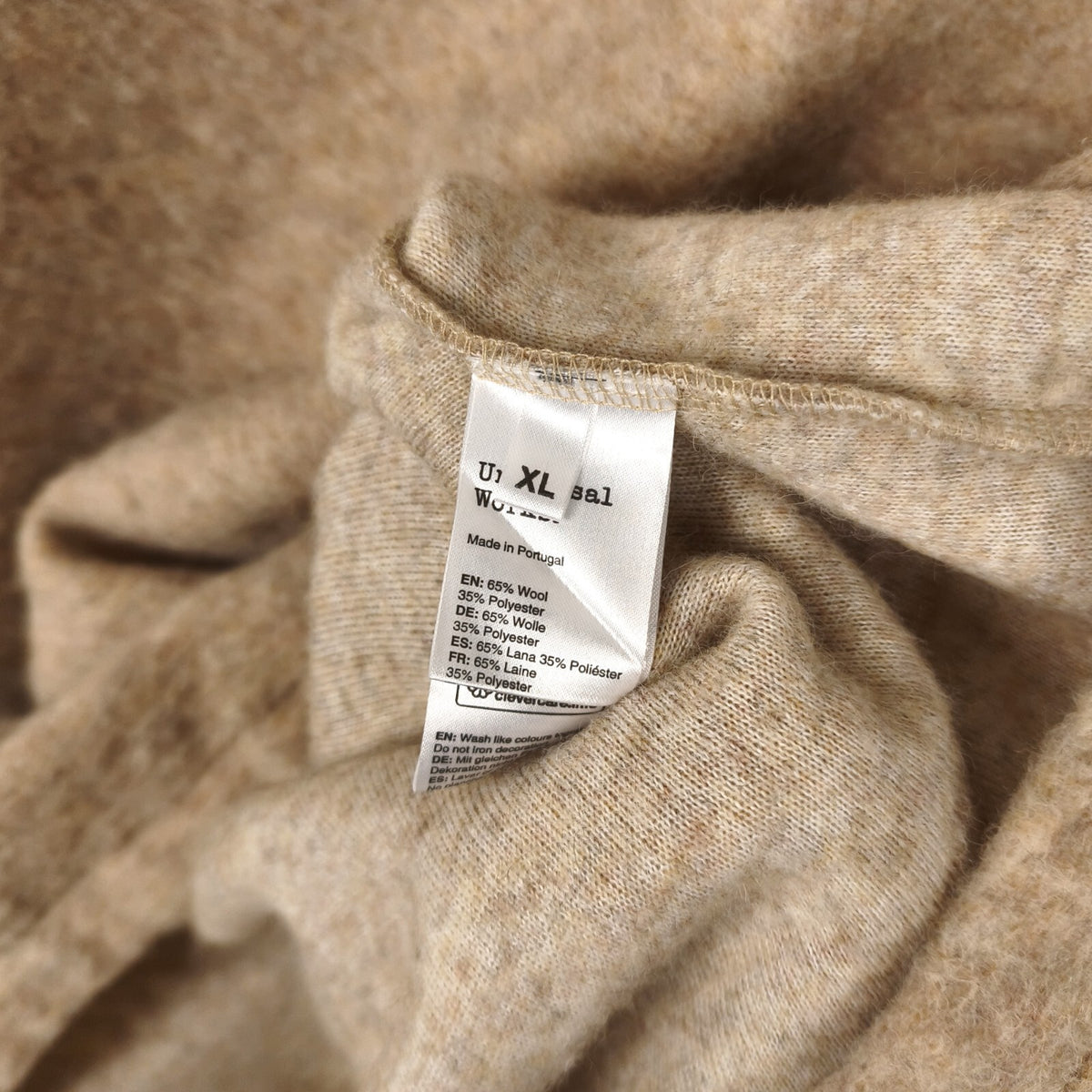 UNIVERSAL WORKS Men's Cream Wool Fleece Ramsay Quarter Zip Pullover Jumper