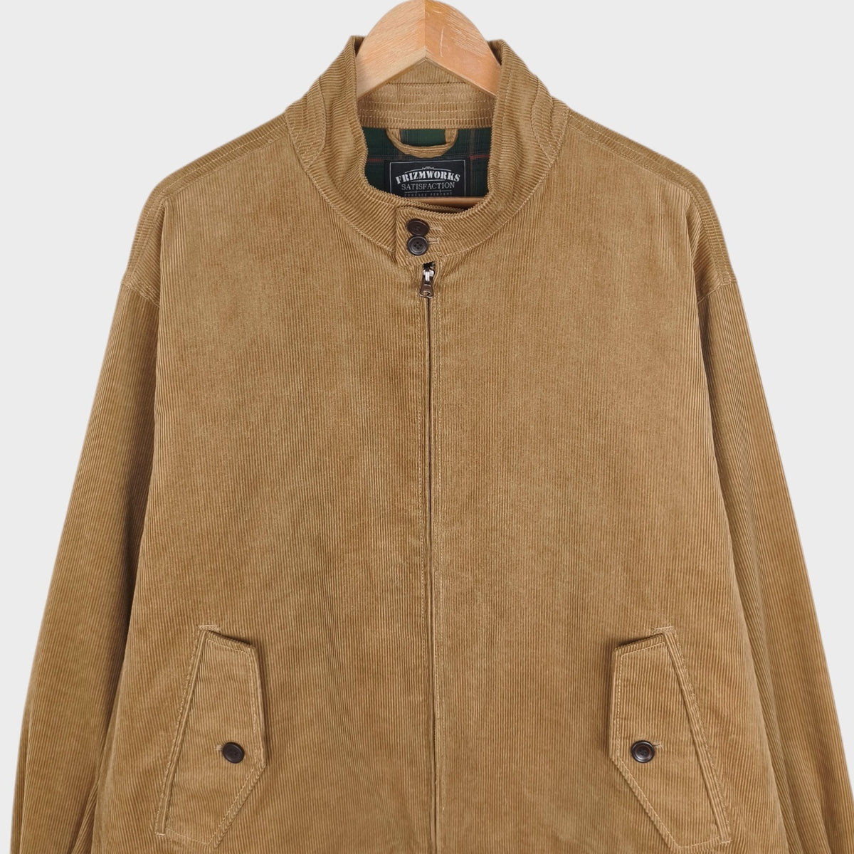 FRIZMWORKS Men's Beige Corduroy Buddy Harrington Jacket