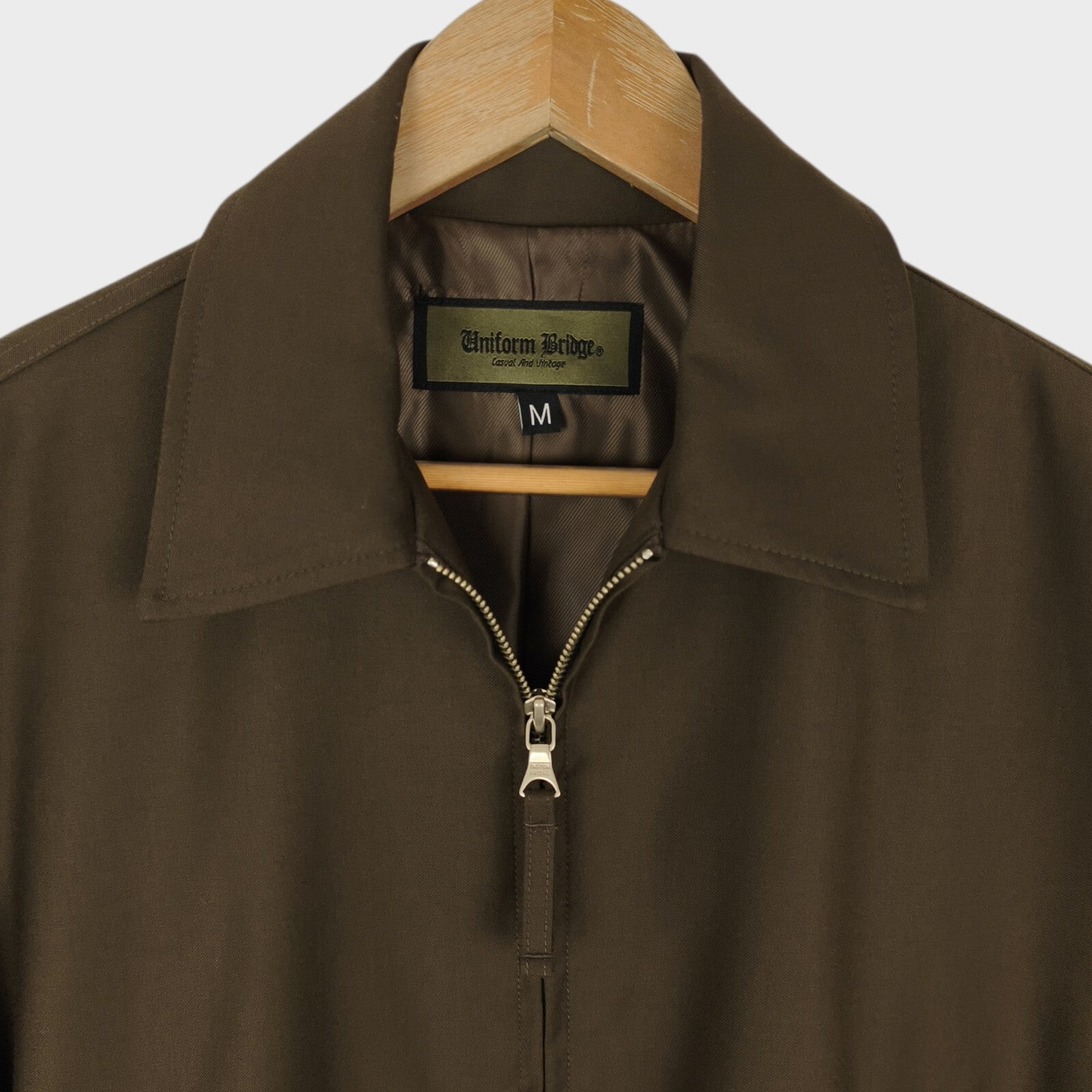 UNIFORM BRIDGE Men's Khaki Oversized Fit Single Blouson Jacket