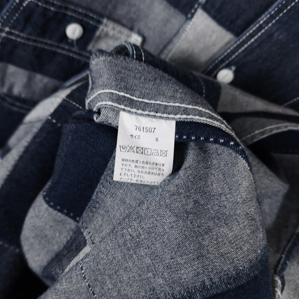 AOZORA BLUE HEAVEN Japan Men's Blue Denim Patchwork Overshirt