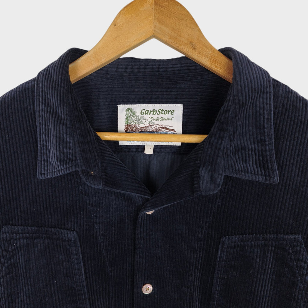 GARBSTORE Men's Navy Cotton/Viscose Corduroy Utility Overshirt