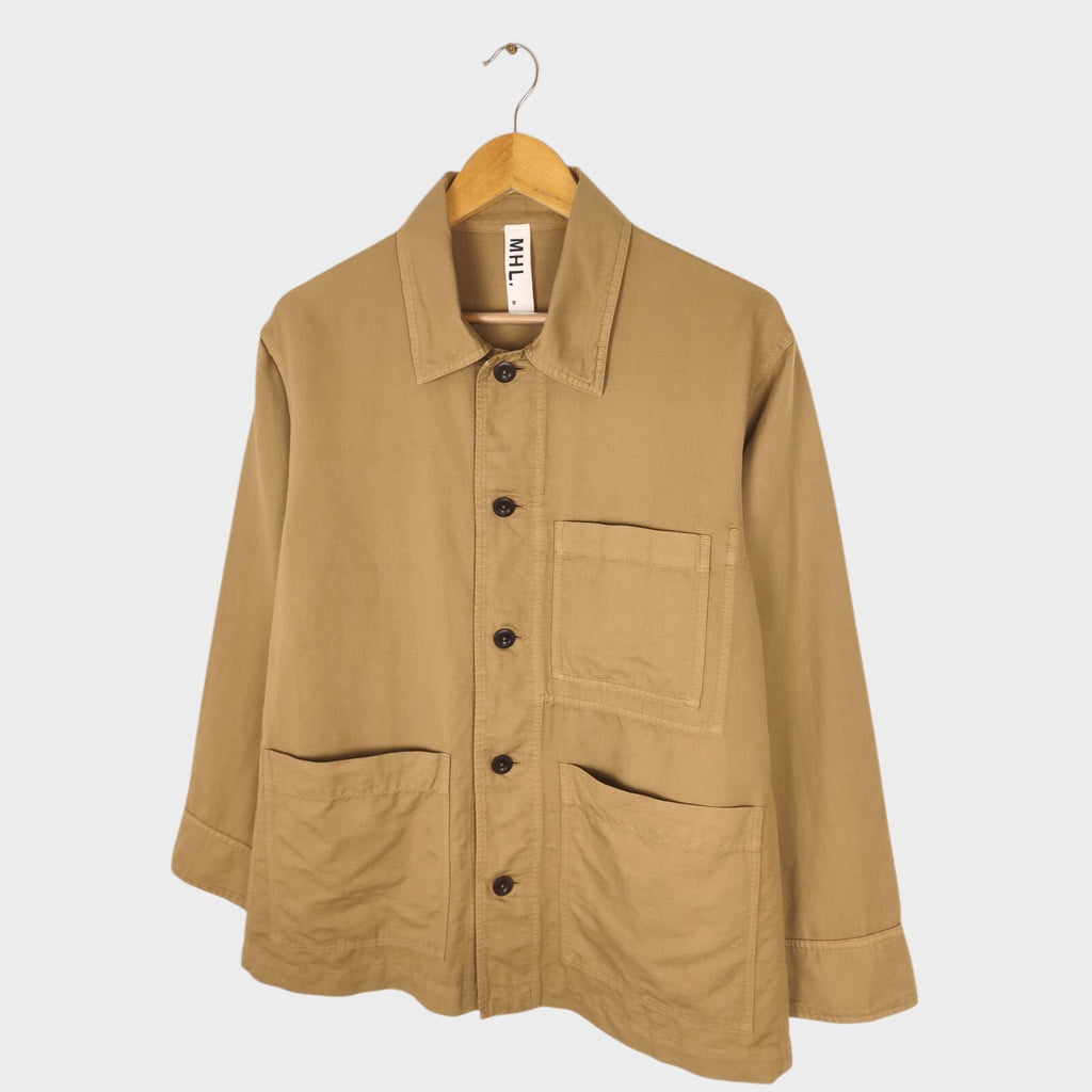 MHL MARGARET HOWELL Men's Beige Cotton/Linen Chore Jacket