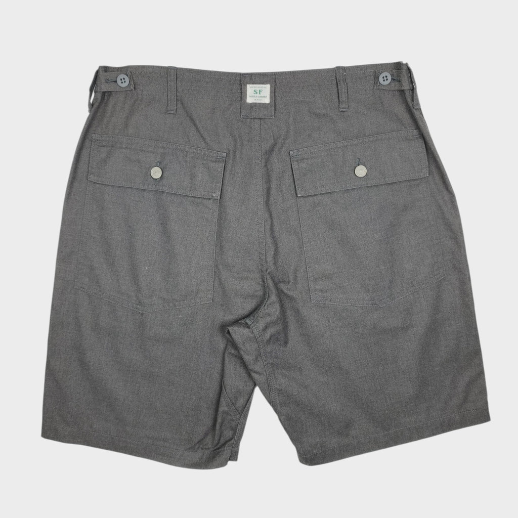 SASSAFRAS Men's Made in Japan Grey Feel Sun Cargo Shorts
