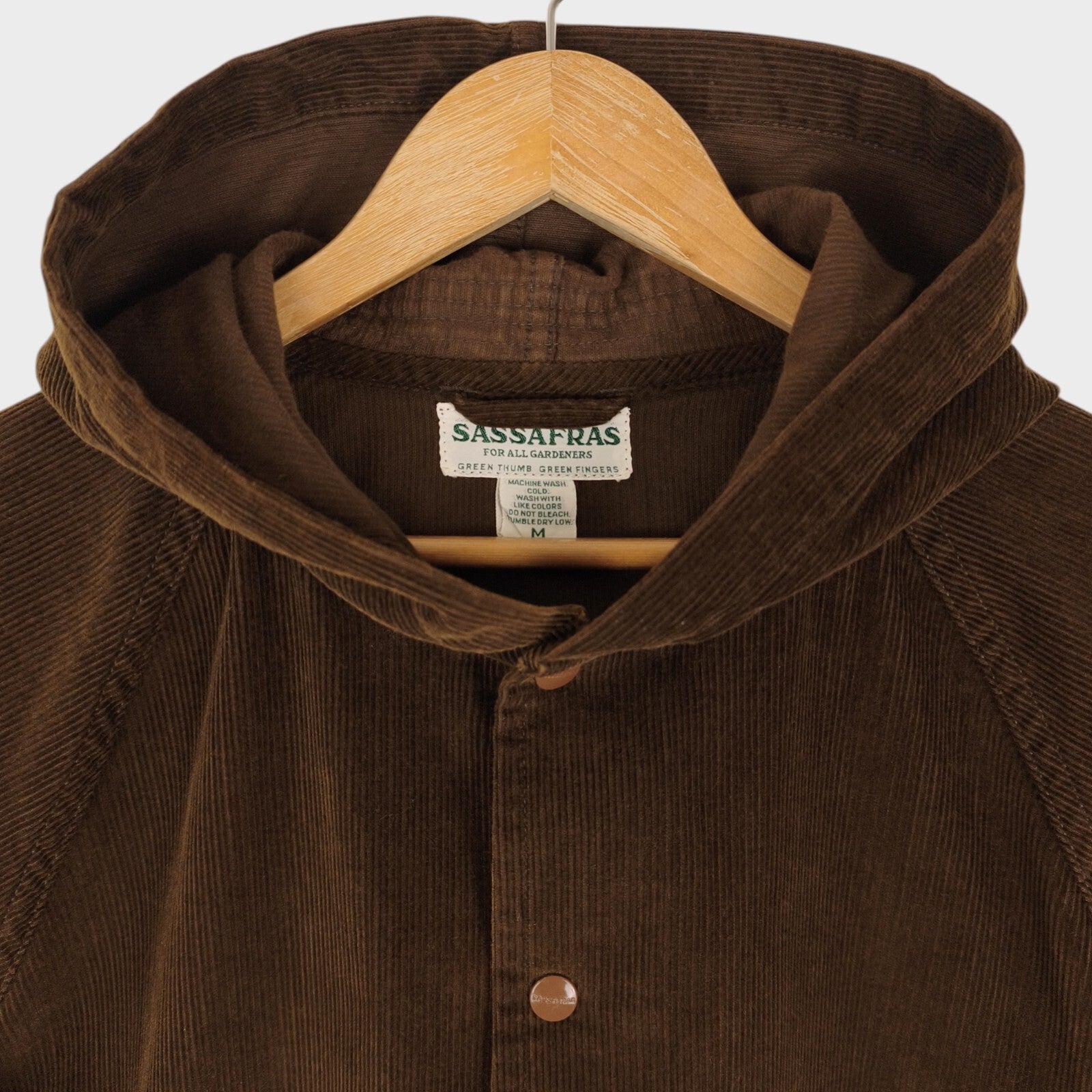 SASSAFRAS Men's Made in Japan Brown Corduroy Bud Breaker Jacket