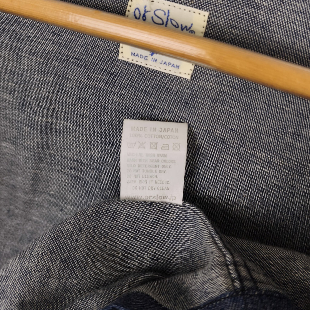 ORSLOW Men's Made in Japan Blue Denim Chinese Kung Fu Jacket