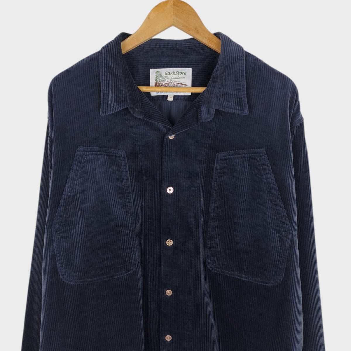 GARBSTORE Men's Navy Cotton/Viscose Corduroy Utility Overshirt