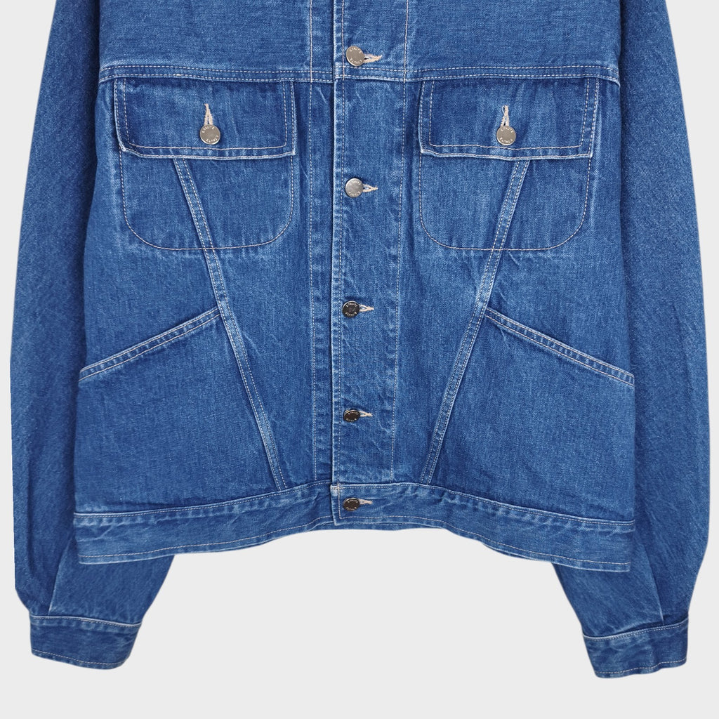 E.TAUTZ Men's Blue Made in England Cropped Core Denim Jacket