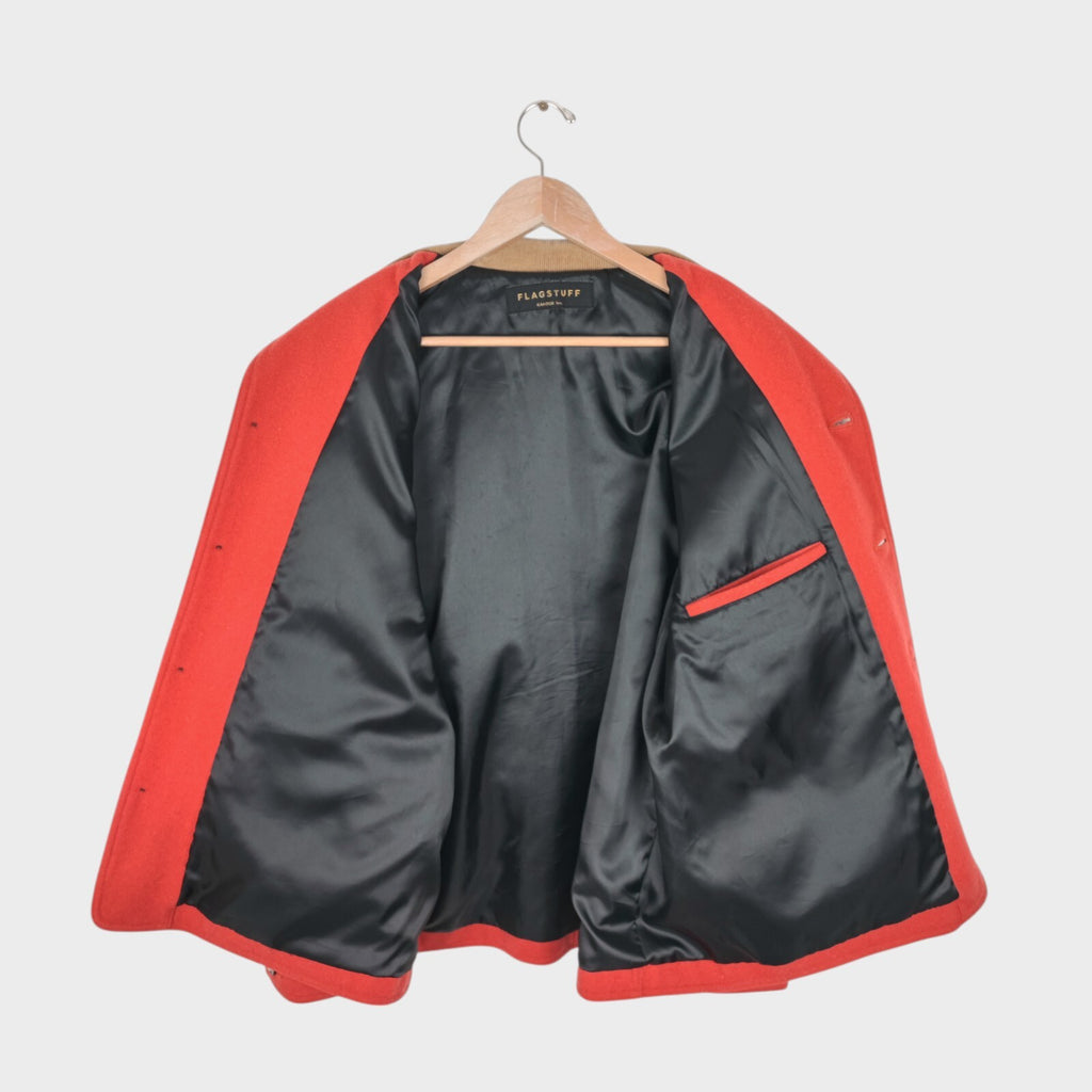 FLAGSTUFF Men's Made in Japan 100% Wool Melton Hunting Jacket