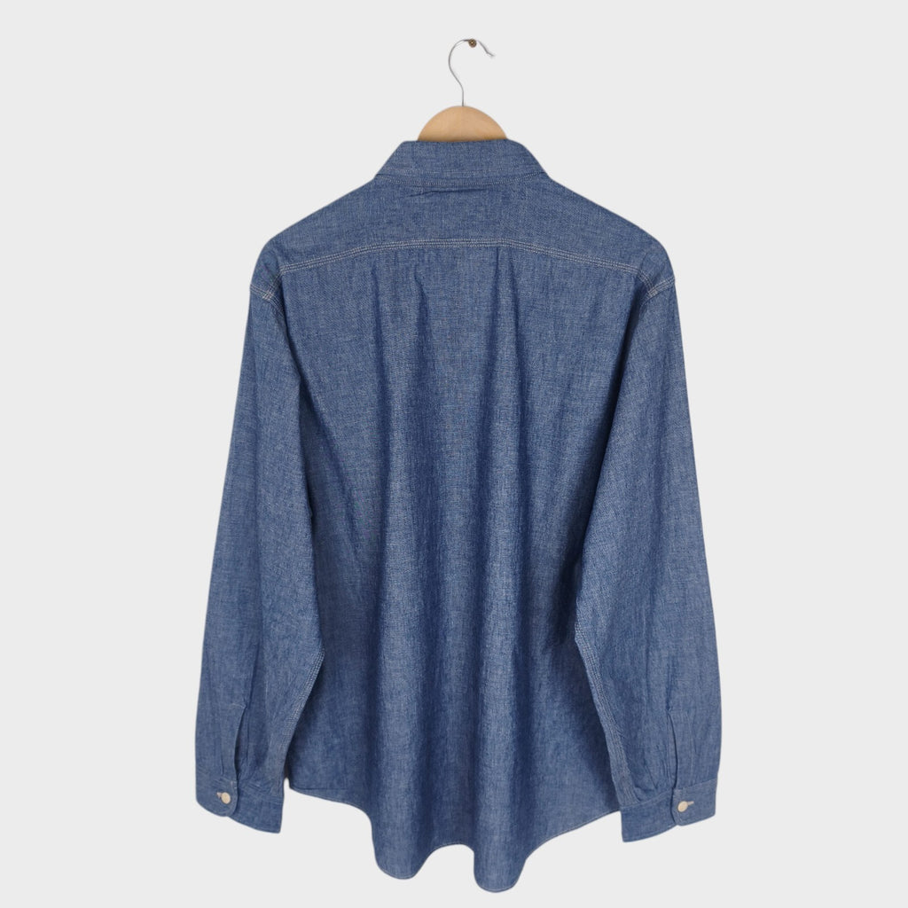 SUGAR CANE Men's Made in Japan Blue Chambray Work Shirt