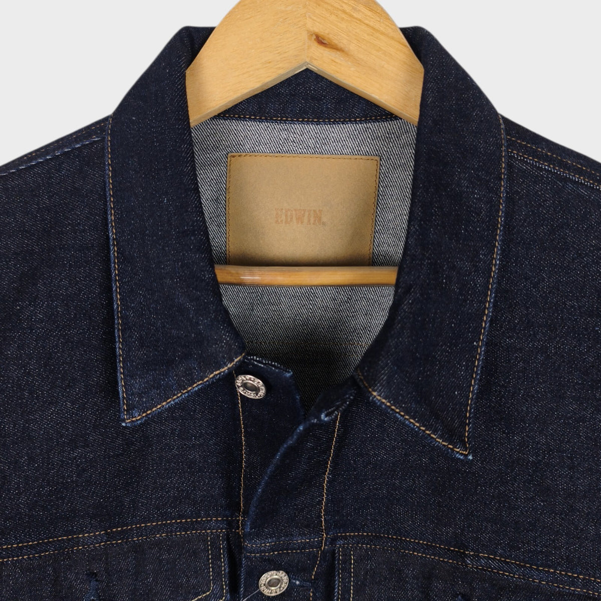 EDWIN Japan Men's Dark Blue Cropped Trucker Jacket