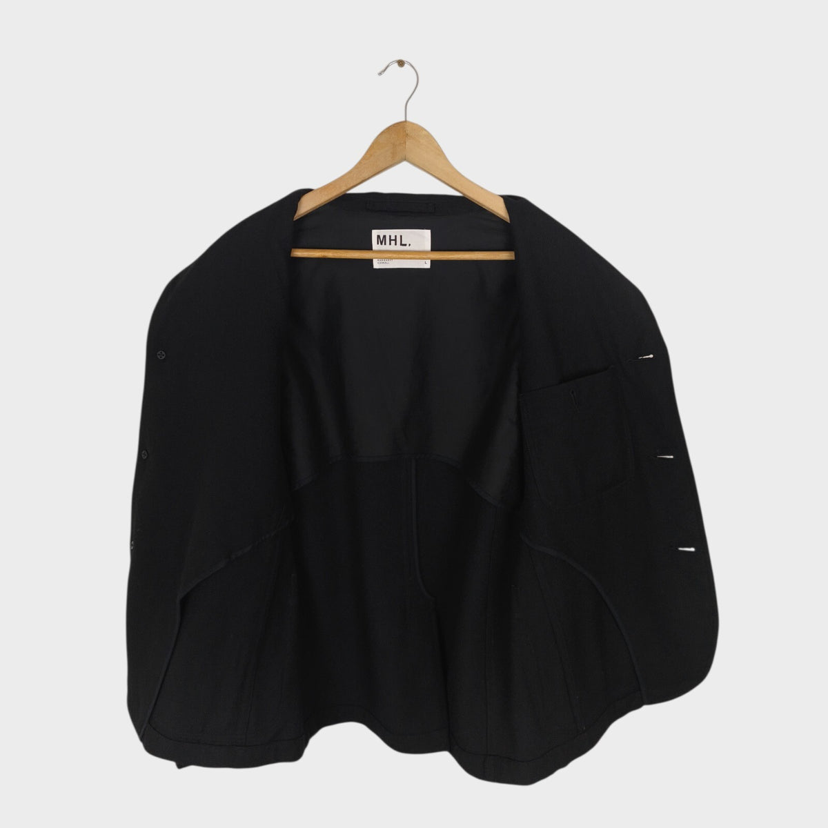 MHL MARGARET HOWELL Men's Black 100% Wool Chore Blazer Jacket