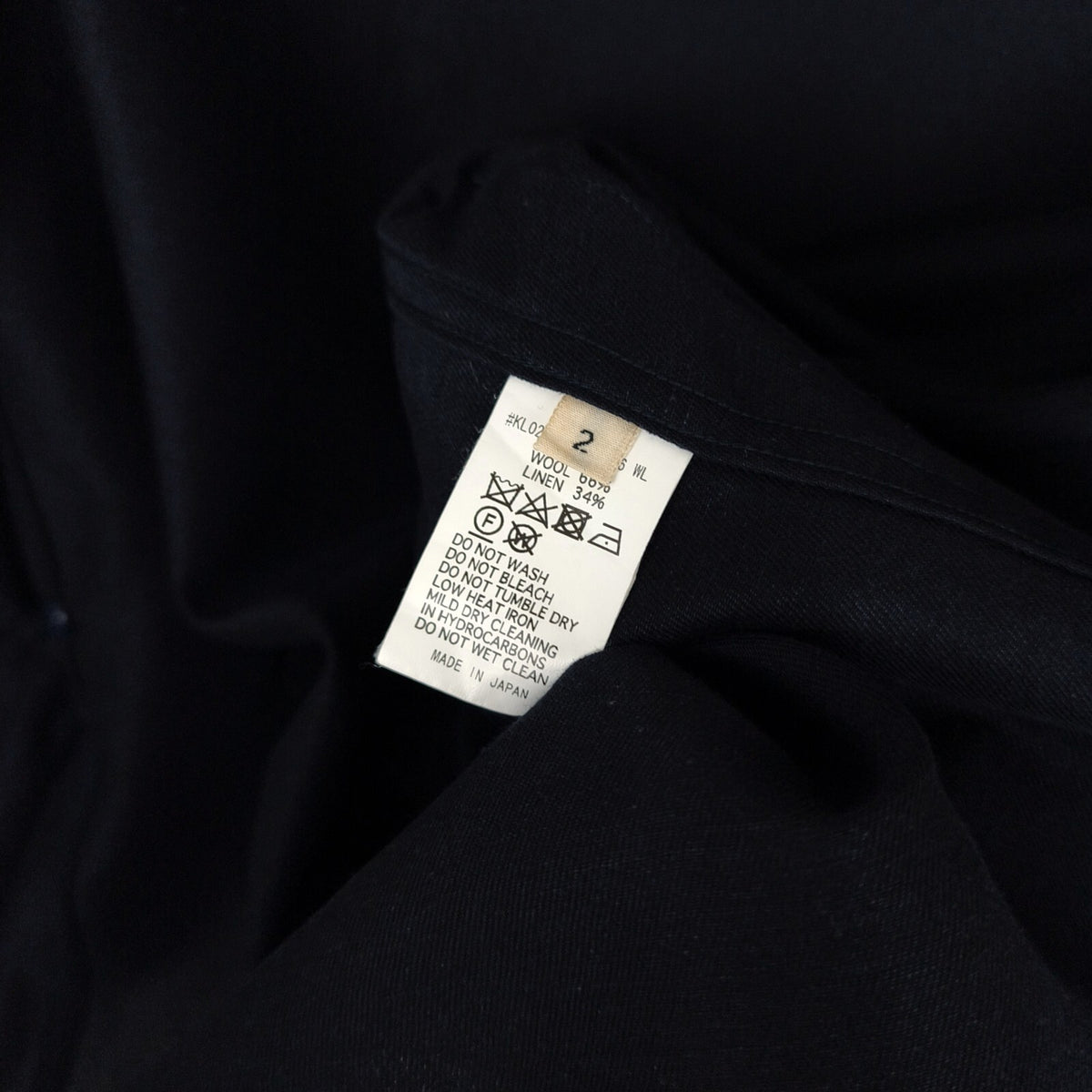 KABEL Men's Navy Blue Made in Japan 100% Wool/Linen V-Neck Utility Jacket