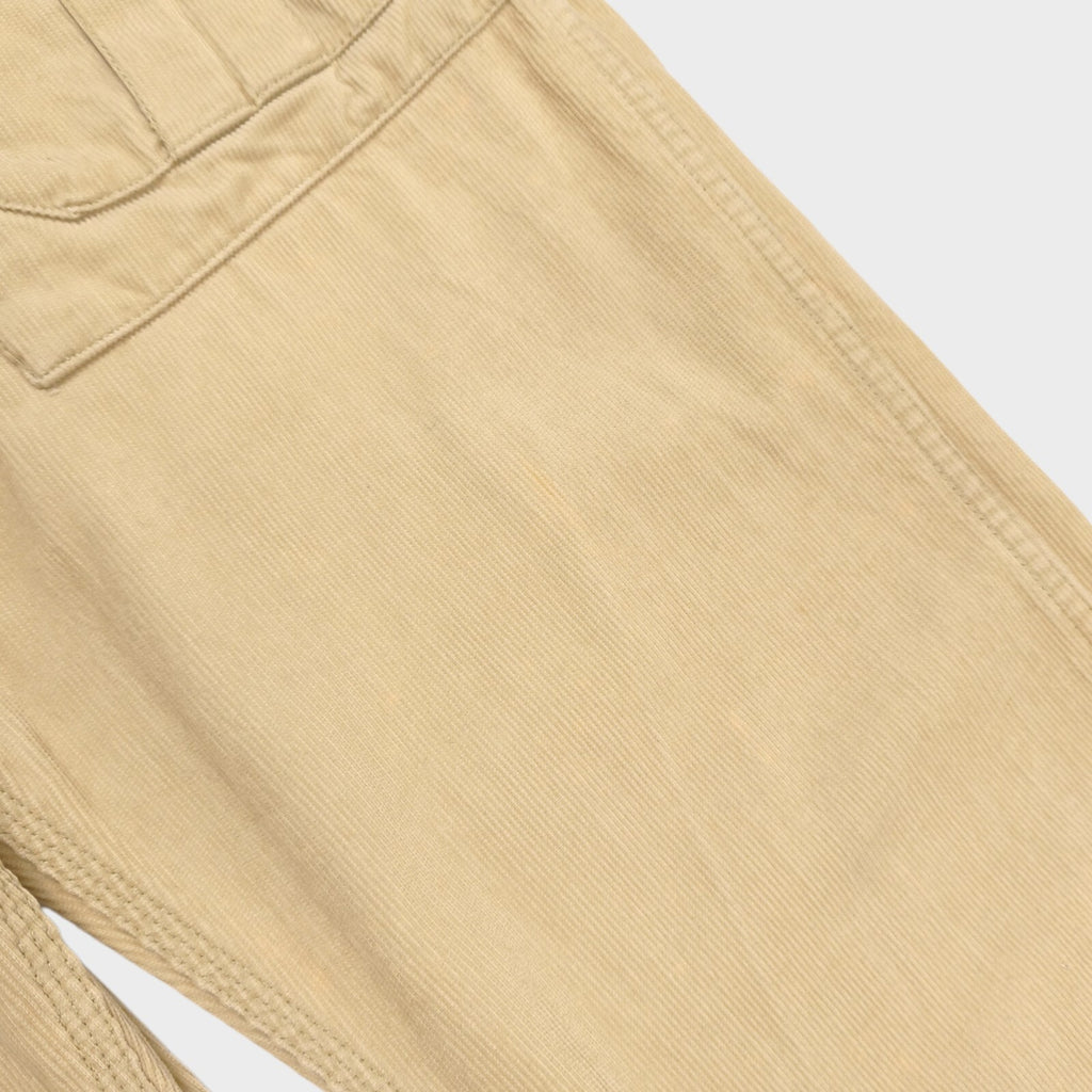 SASSAFRAS Men's Made in Japan Cream/Beige Corduroy Cargo Trousers