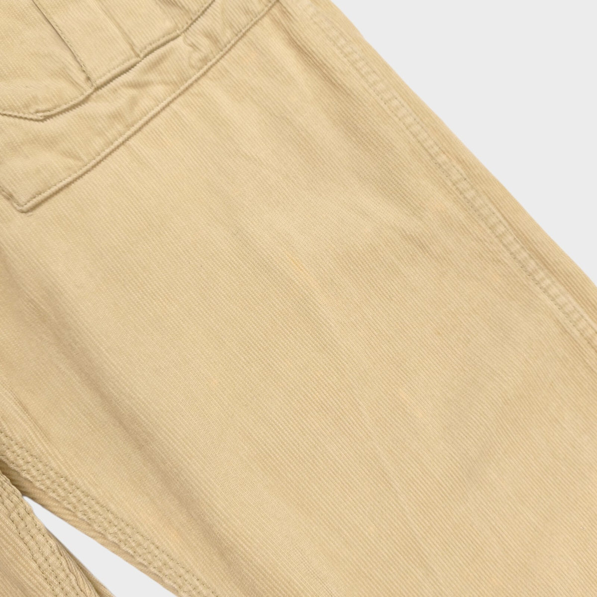 SASSAFRAS Men's Made in Japan Cream/Beige Corduroy Cargo Trousers