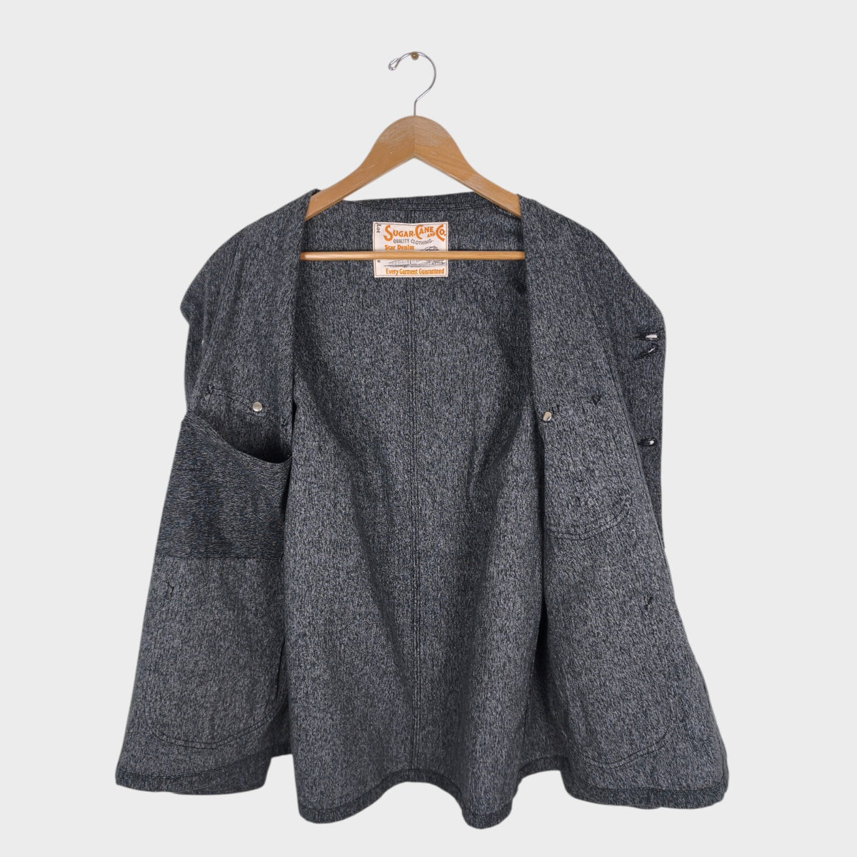 SUGAR CANE Men's Made in Japan Grey Melange Cotton Chore Jacket