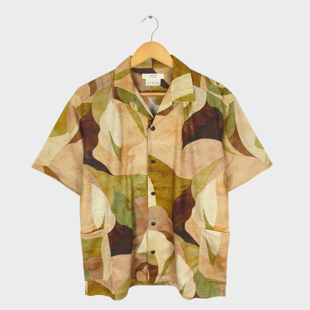 NORBIT BY HIROSHI NOZAWA Men's Leaf Camo Aloha Shirt