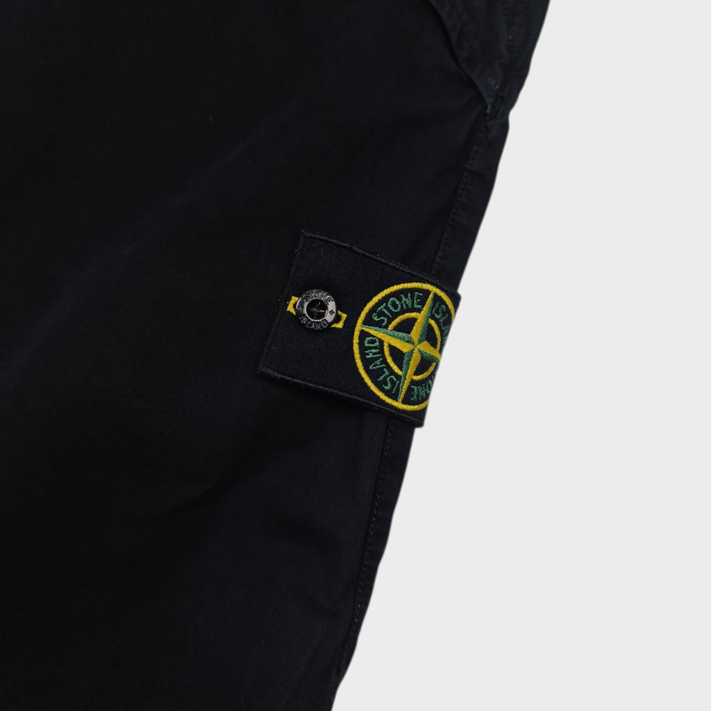 STONE ISLAND Men's Black Garment Dyed Type RE Cargo Shorts
