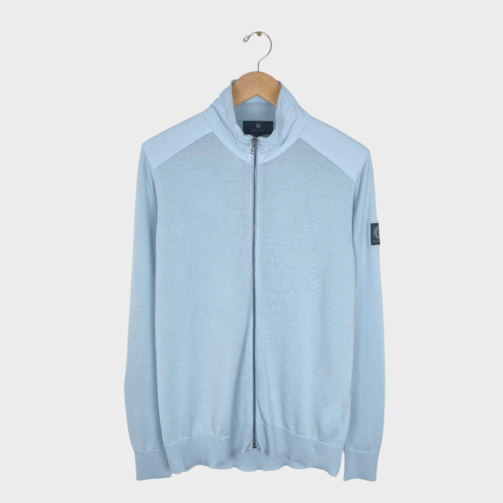 BELSTAFF Men's Light Blue Wool Blend Kinsdale Zip Jacket