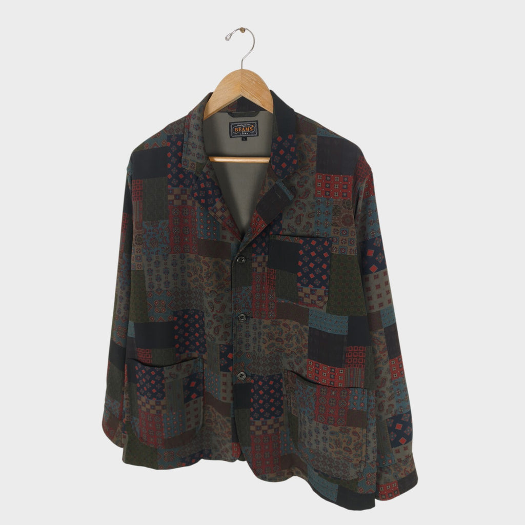 BEAMS PLUS Men's Paisley Patchwork Komatsu Chore Jacket