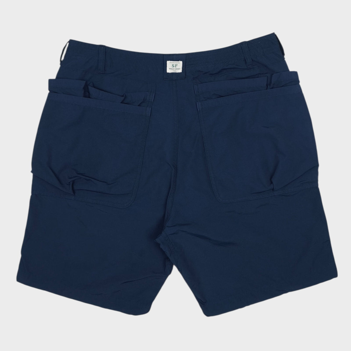 SASSAFRAS Men's Made in Japan Navy Overgrown Hiker Cargo Shorts