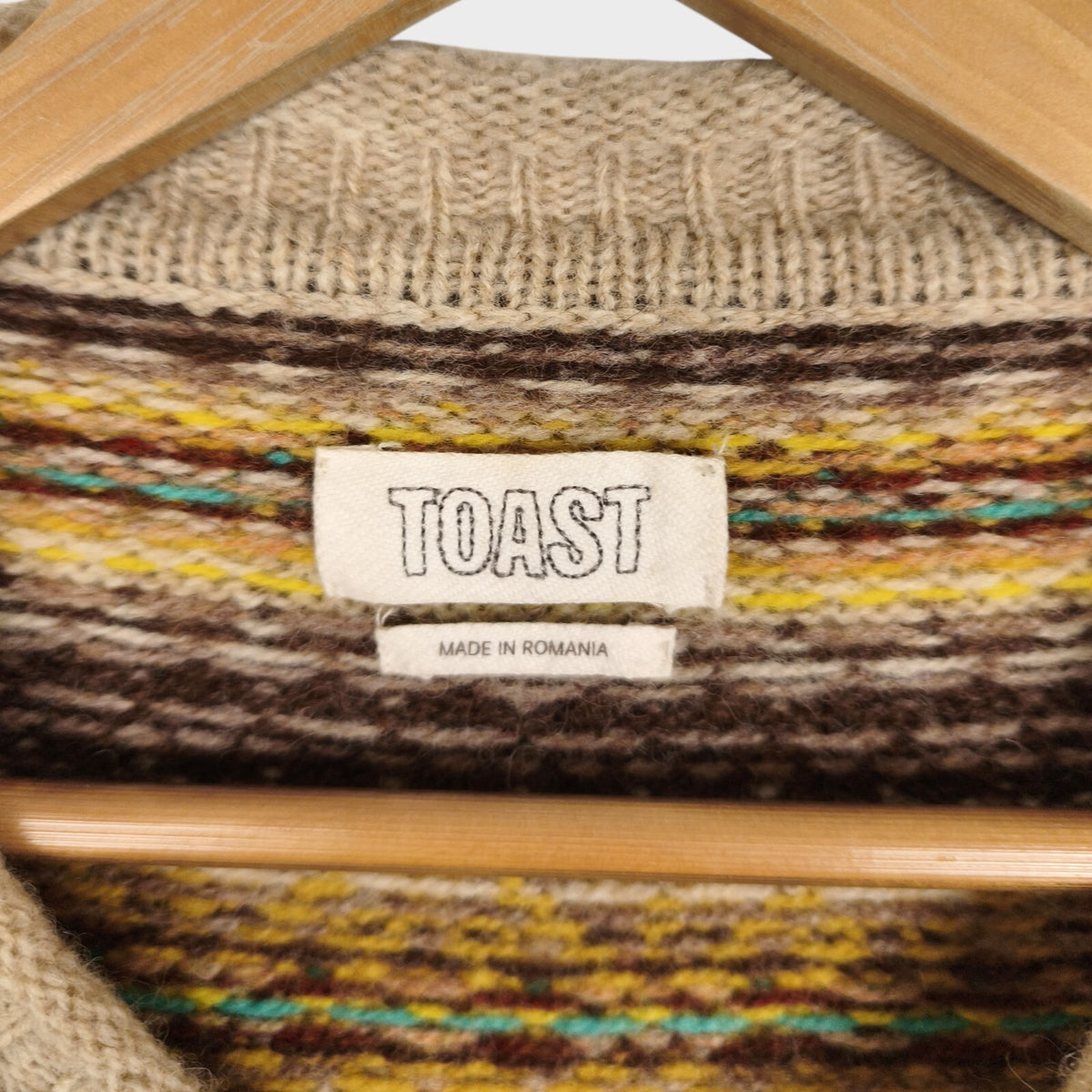 TOAST Women's 100% Wool Multicoloured Fairisle Jumper