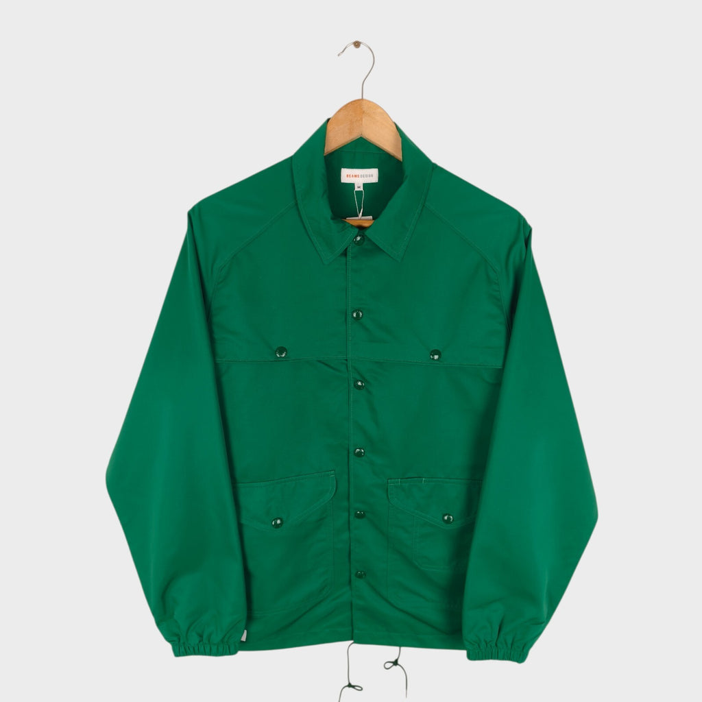 BEAMS Men's Green Lightweight Water Repellent Utility Jacket