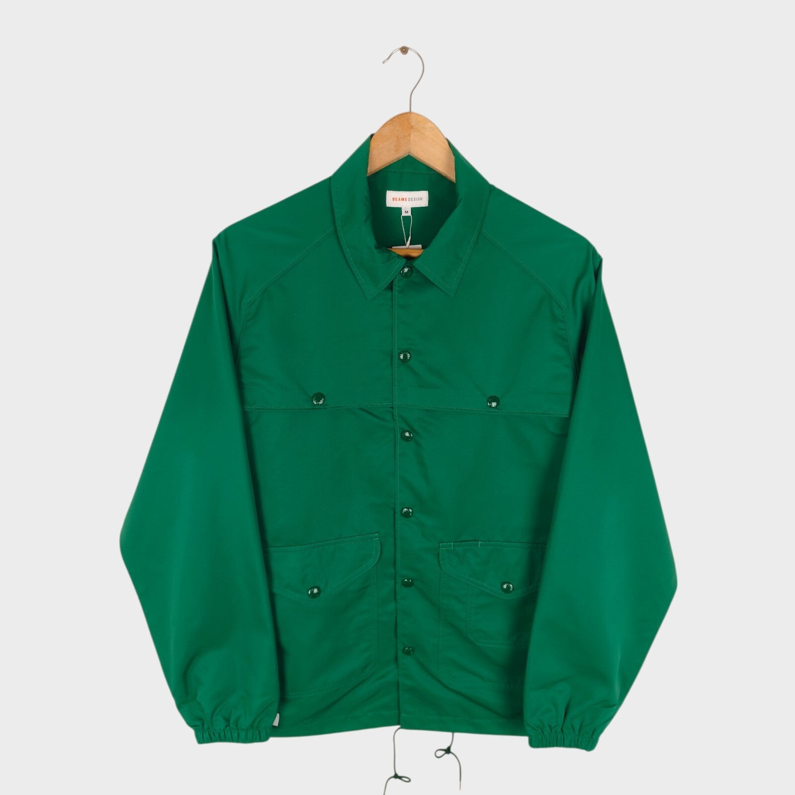 BEAMS Men's Green Lightweight Water Repellent Utility Jacket