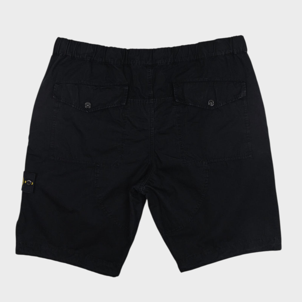 STONE ISLAND Men's Black Garment Dyed Type RE Cargo Shorts