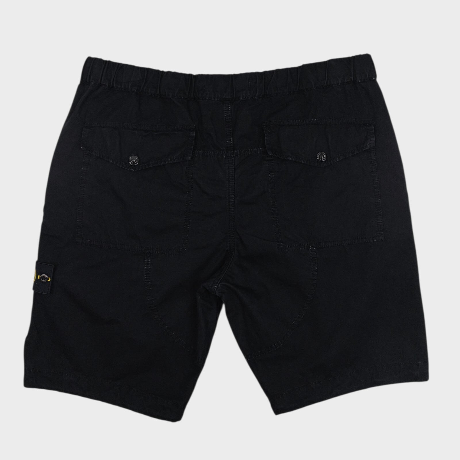 STONE ISLAND Men's Black Garment Dyed Type RE Cargo Shorts