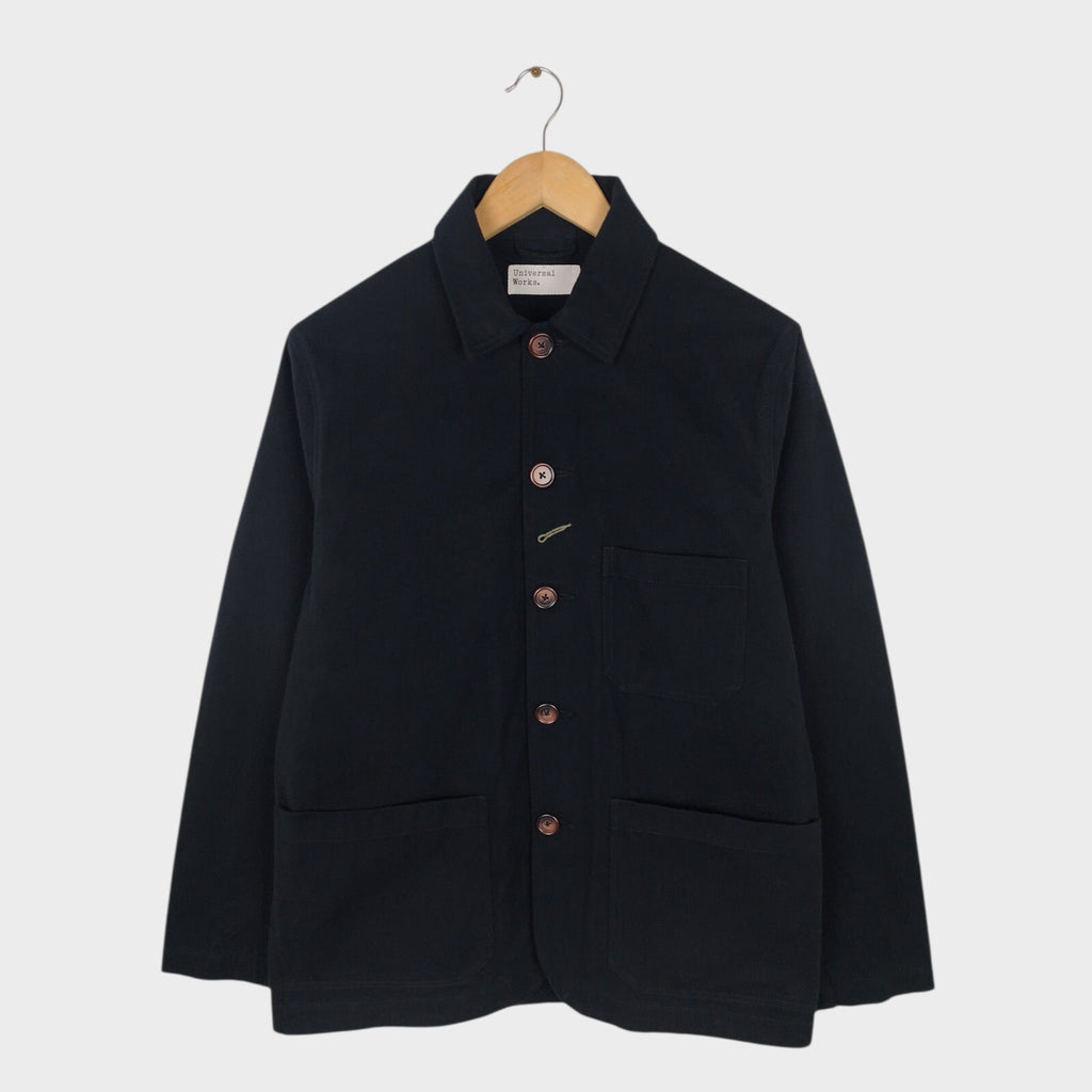 UNIVERSAL WORKS Men's Black Brushed Flannel Bakers Chore Jacket