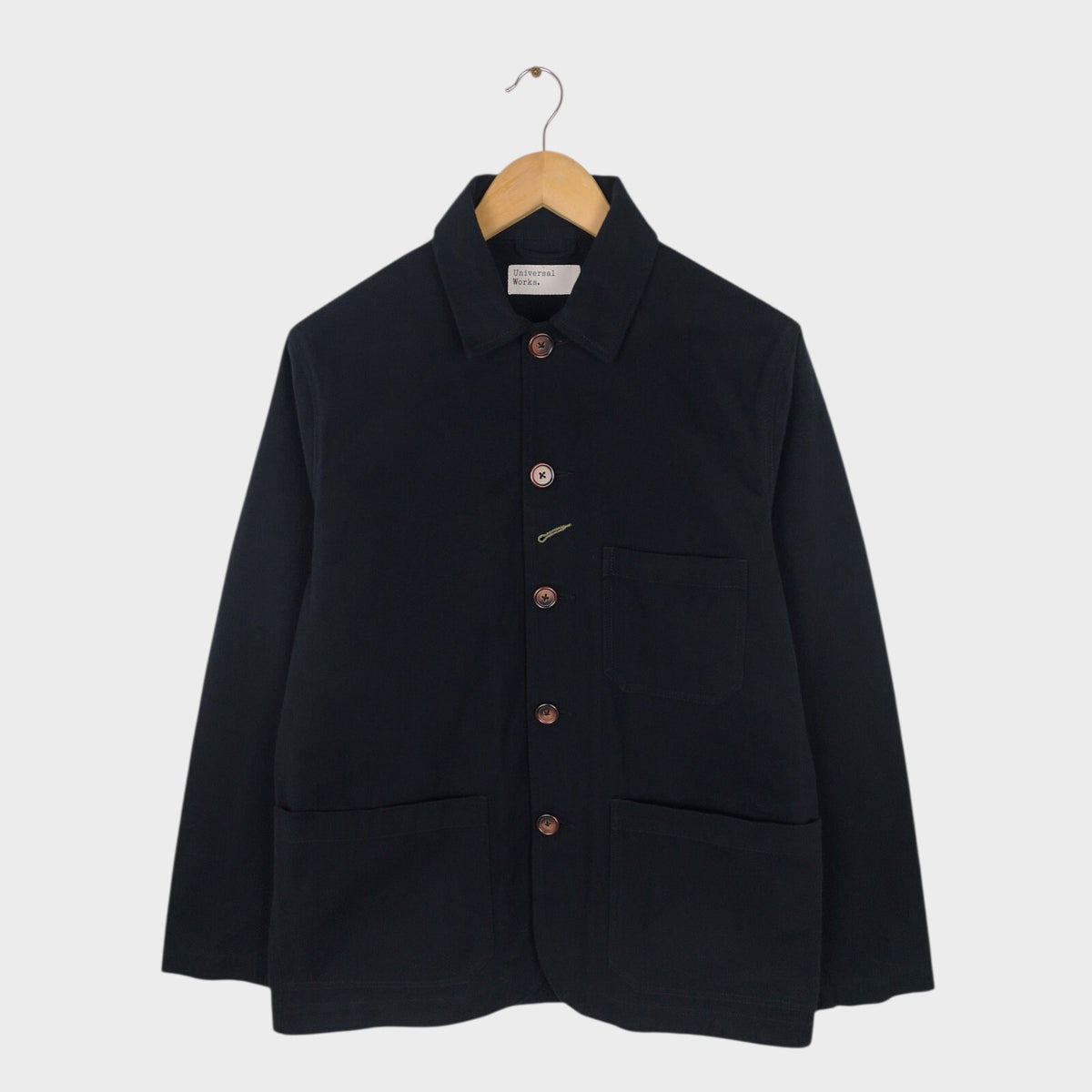 UNIVERSAL WORKS Men's Black Brushed Flannel Bakers Chore Jacket