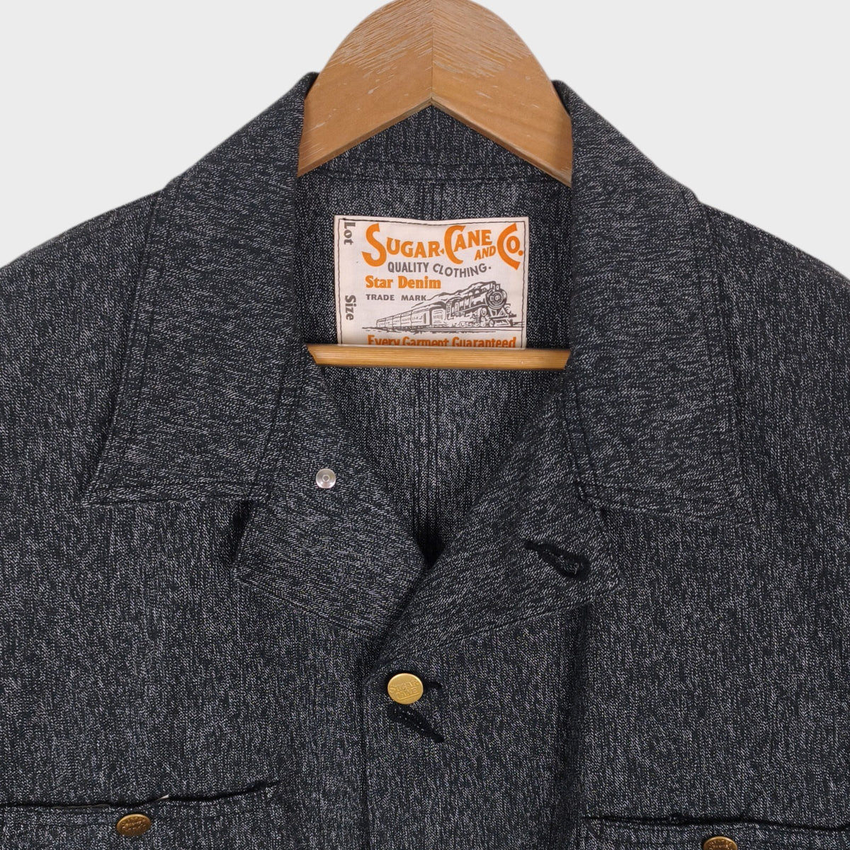 SUGAR CANE Men's Made in Japan Grey Melange Cotton Chore Jacket