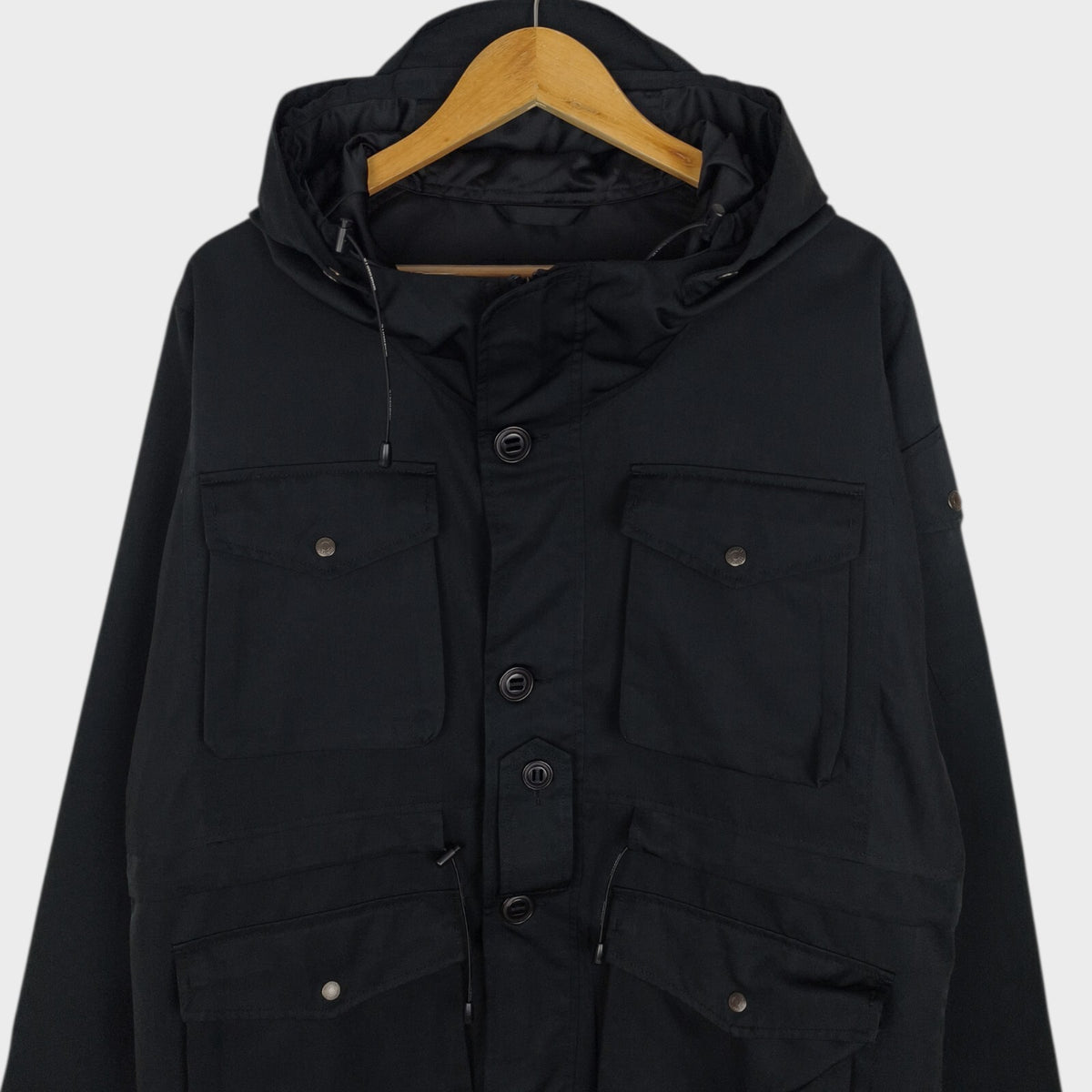 UNIFORM BRIDGE Men's Black Battlefield Parka Jacket