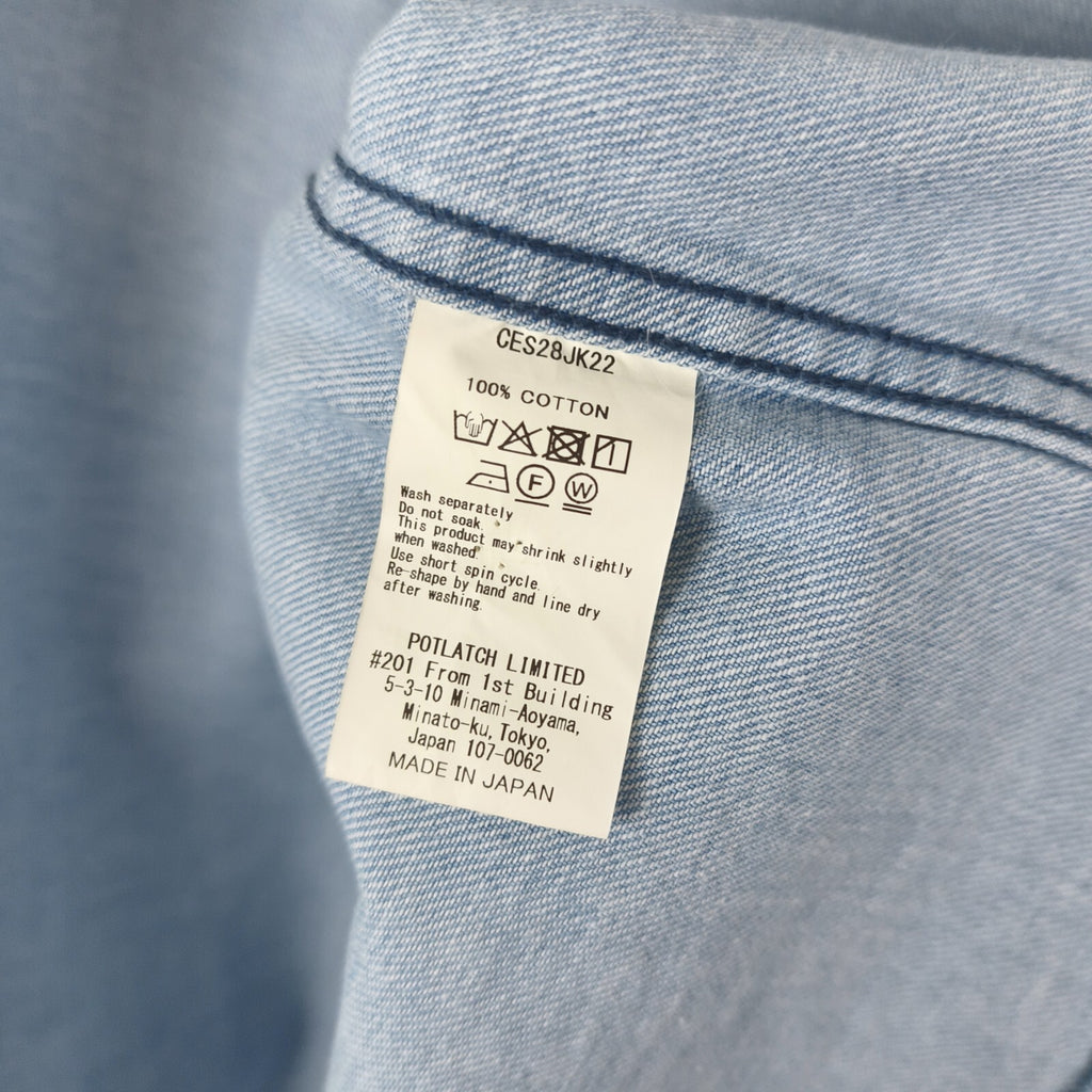 CAV EMPT Men's Made in Japan Washed Blue Short Denim Jacket