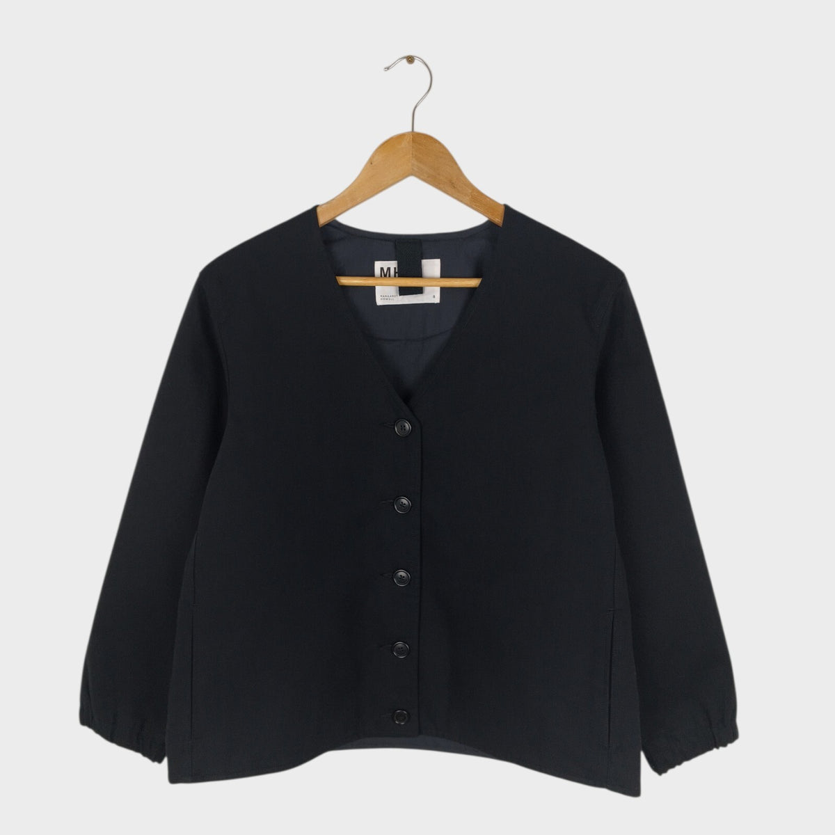 MHL MARGARET HOWELL Women's Black V-Neck Padded Jacket