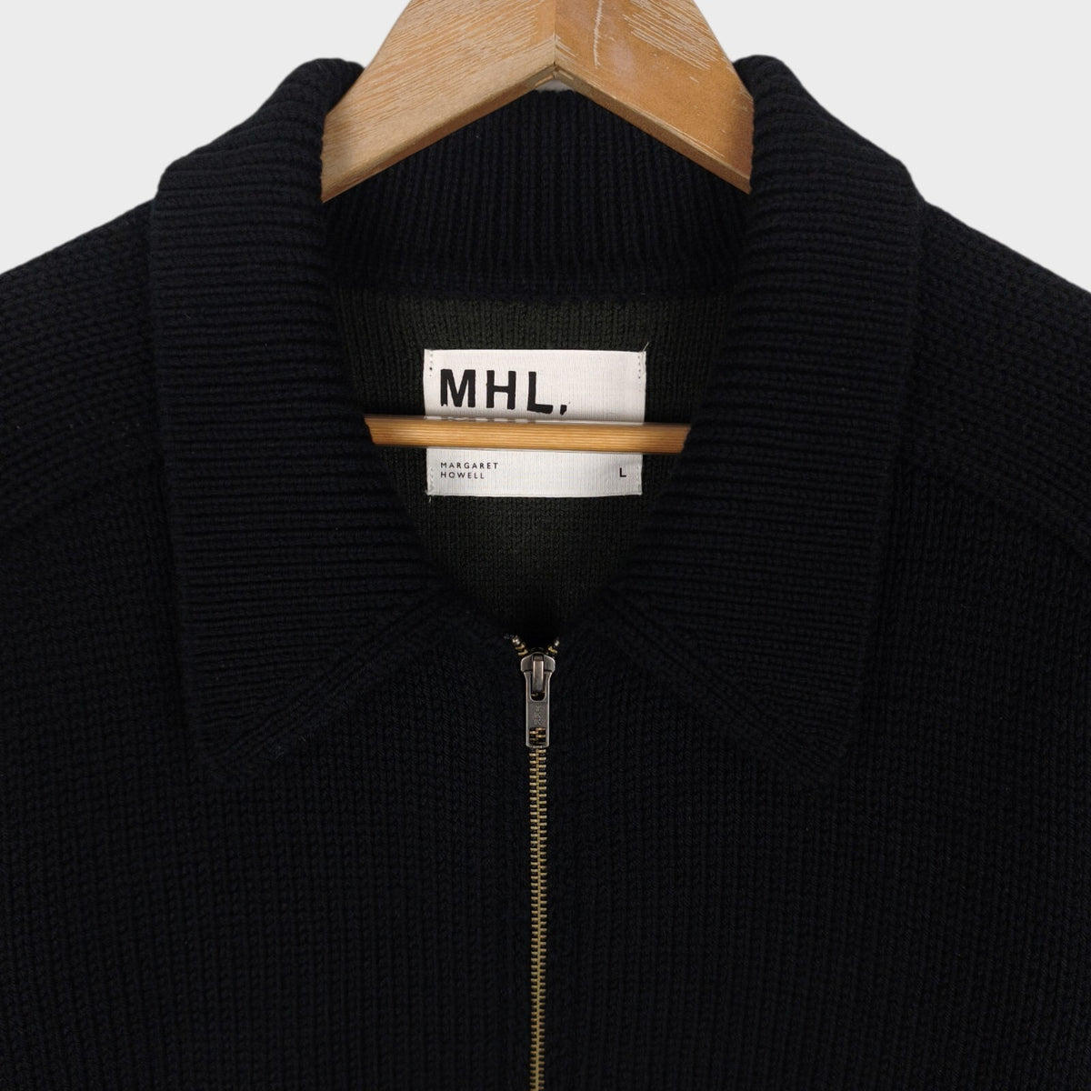 MHL MARGARET HOWELL Men's Black 100% Wool Heavyweight Cardigan Jacket