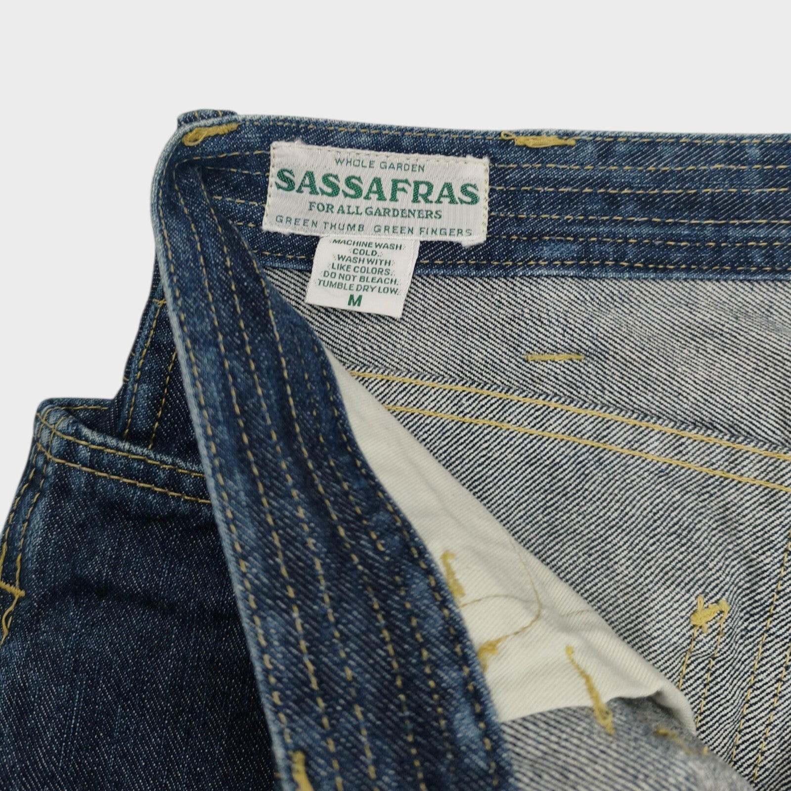 SASSAFRAS Men's Made in Japan Fall Leaf Denim Cargo Shorts