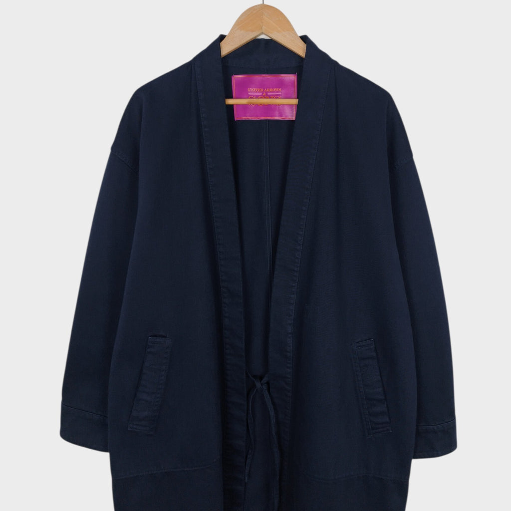 UNITED ARROWS & SONS Men's Made in Japan Navy Heavy Cotton Kimono Haori Jacket