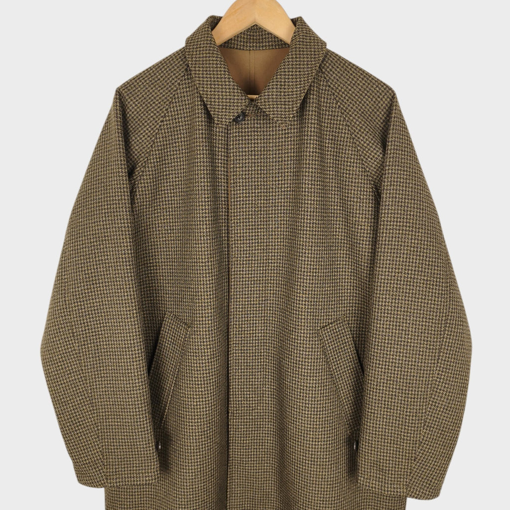 BEAMS PLUS Men's Dogtooth Heavyweight Reversible Balmacaan Coat
