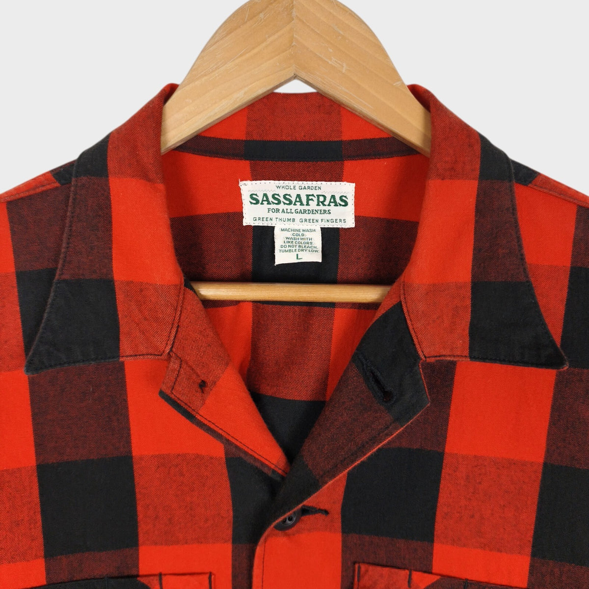 SASSAFRAS Men's Made in Japan Buffalo Plaid Check Gardener Overshirt