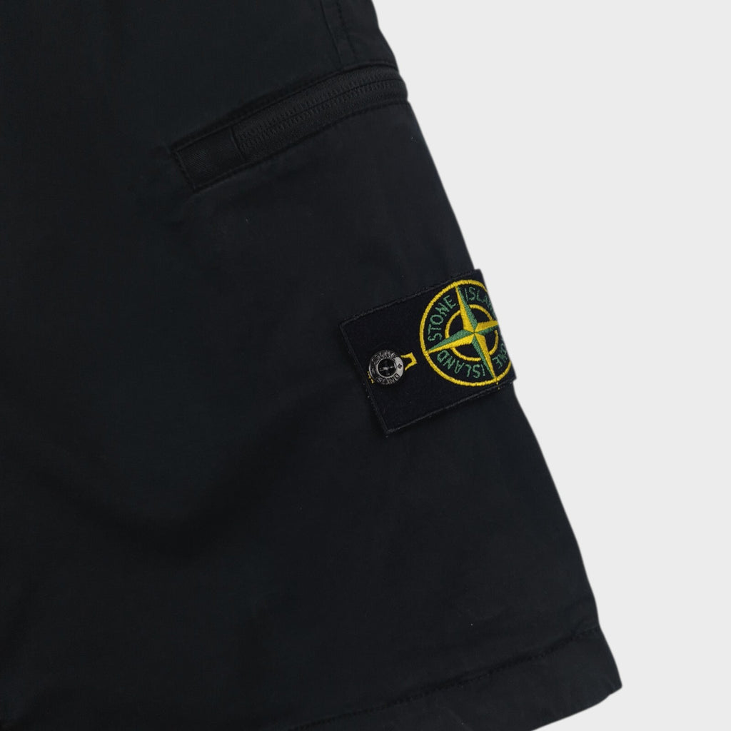 STONE ISLAND Men's Black Garment Dyed Type SL Cargo Shorts