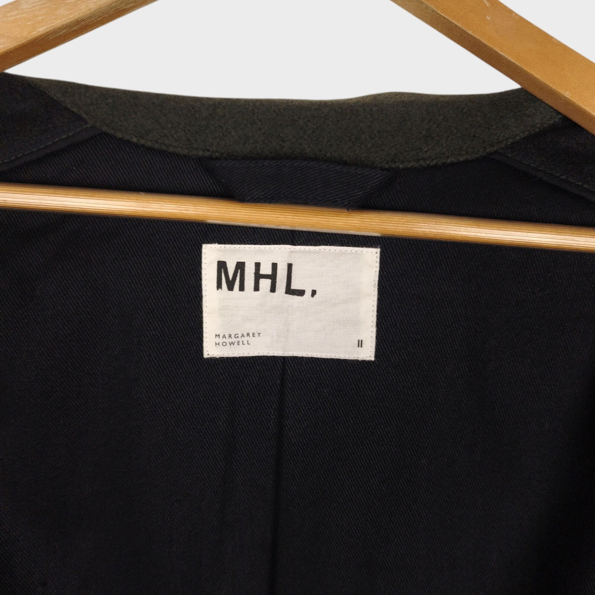 MHL MARGARET HOWELL Women's Dark Green 100% Wool Coat