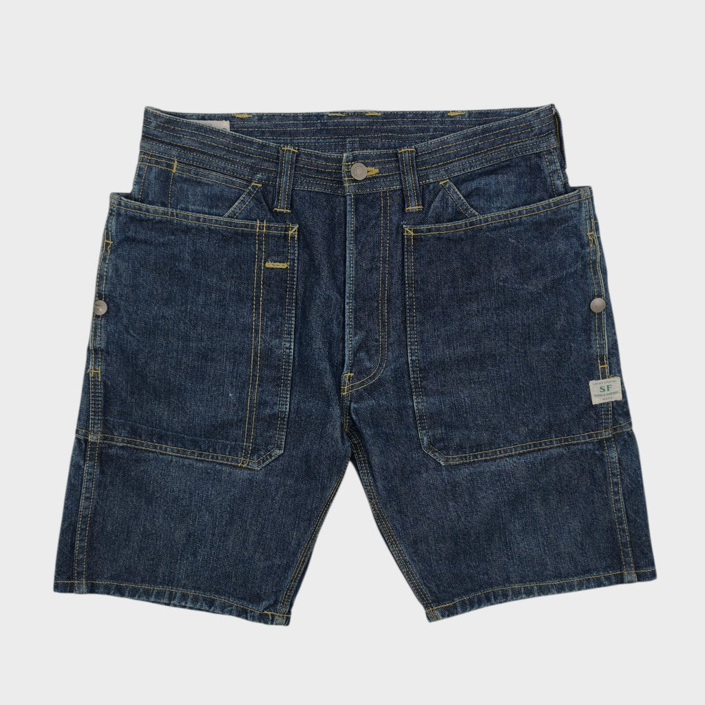 SASSAFRAS Men's Made in Japan Fall Leaf Denim Cargo Shorts