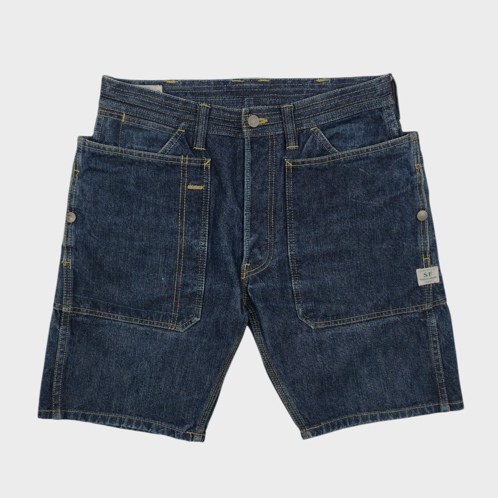 SASSAFRAS Men's Made in Japan Fall Leaf Denim Cargo Shorts