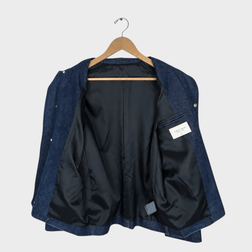 PUBLIC TOKYO Men's Made in Japan Blue Denim Blouson Jacket